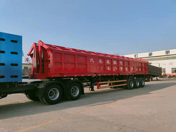 Semi trailer for concrete mixing and transportation